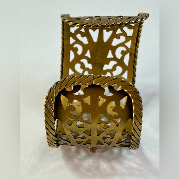 Vintage YSL Openwork Gold-Tone Cuff Bracelet w/Gripoix Glass Jewels - Picture 9 of 16